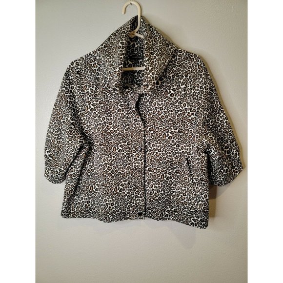 Samuel Dong Size XL Women's Jacket Animal Print Full Zip Pockets - Picture 2 of 5